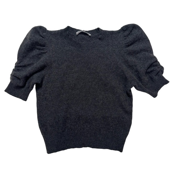 FRAME Ruched Sleeve Cashmere Sweater - Picture 2 of 15